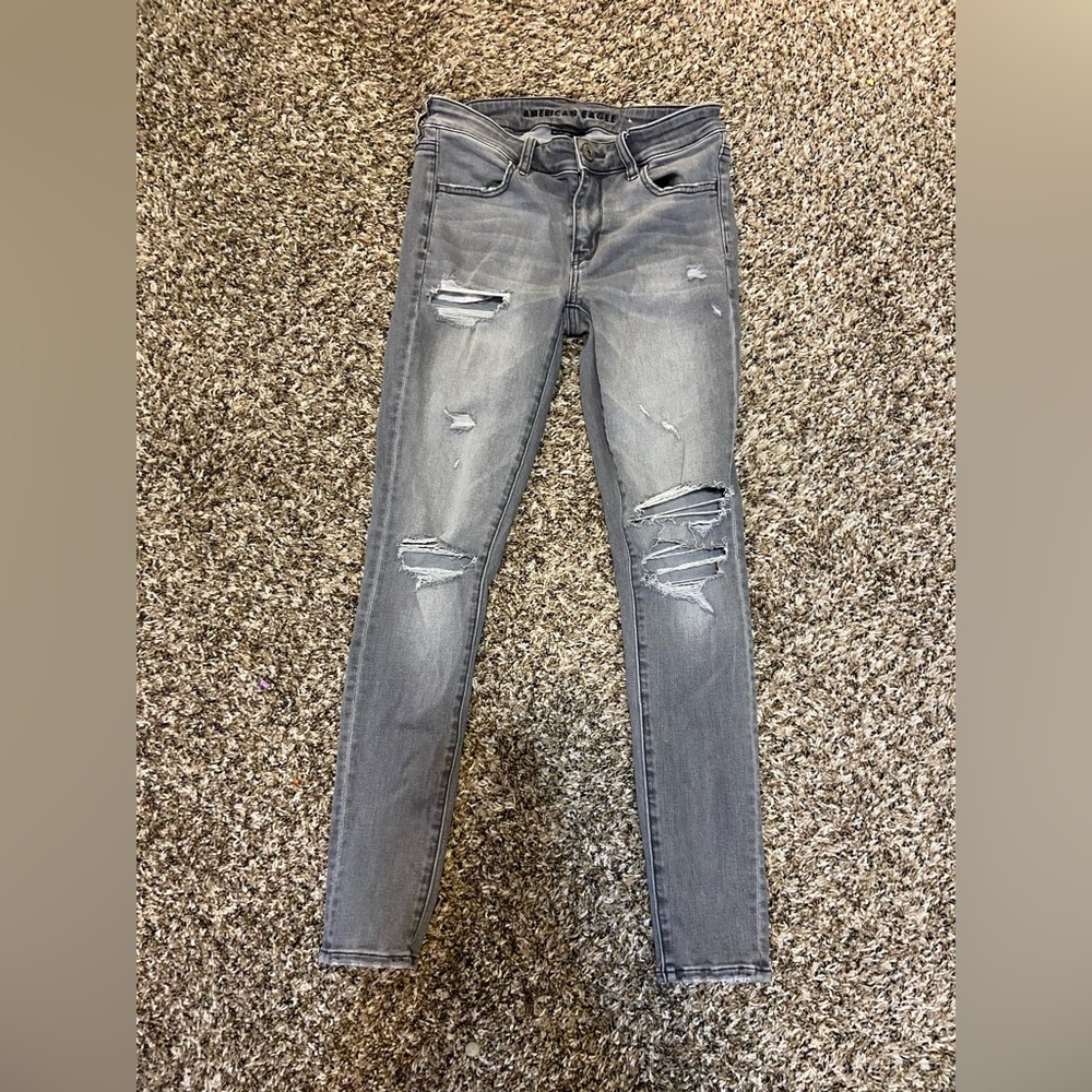 American Eagle next level stretch grey skinny jeans